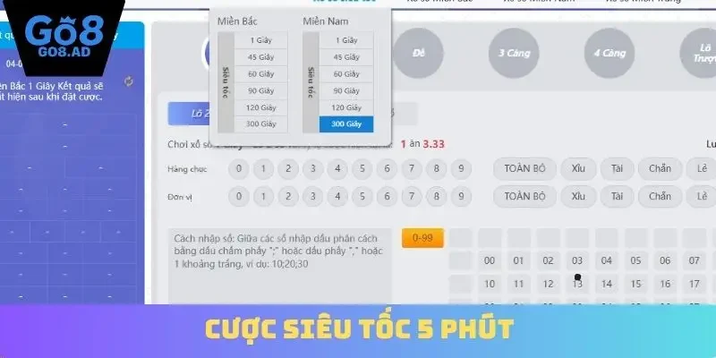 Cược siêu tốc 5  phút
