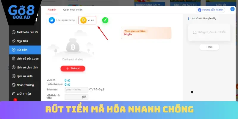 Rút tiền mã hóa nhanh chóng